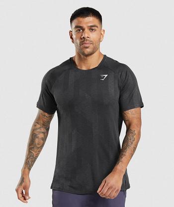 T Shirts Męskie Gymshark Apex Czarne Szare | PL 3917TCE